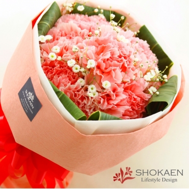 【母の日花束】カーネーションとかすみ草の花束（P）