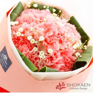 【母の日花束】カーネーションとかすみ草の花束（P）